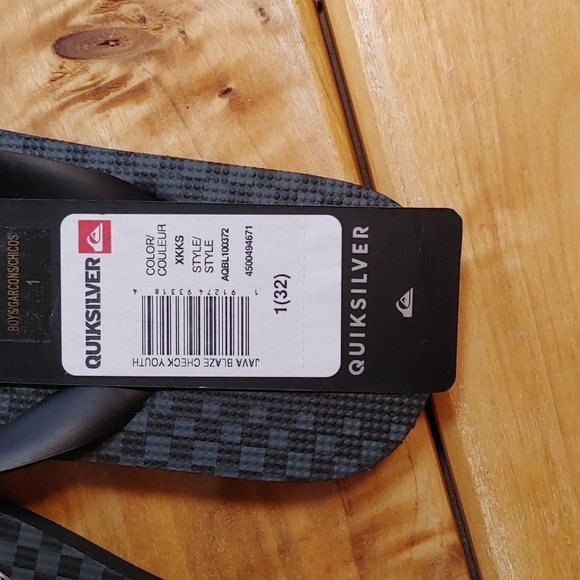 🌸Host Pick🌸NWT Quicksilver Java Blaze Flip Flops Youth 1 - Picture 7 of 10